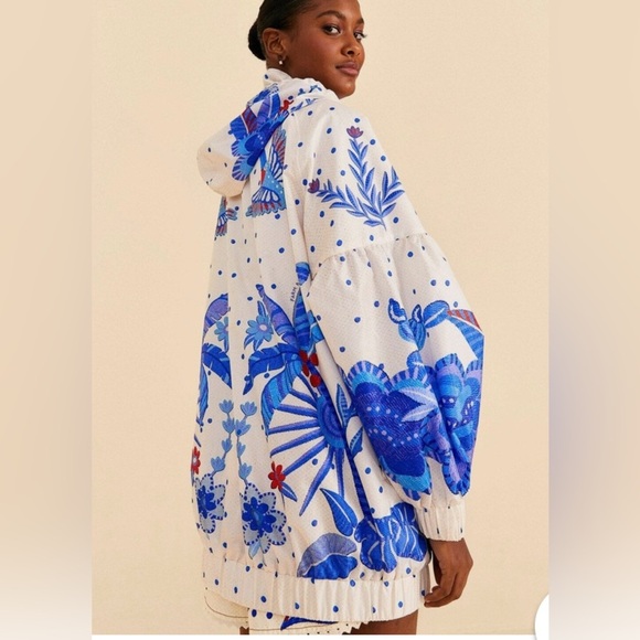 FARM RIO Off-White Jungle Chic windbreaker / rain jacket - Picture 3 of 13